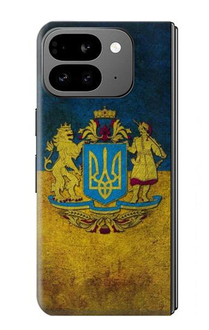 W3858 Drapeau de l'Ukraine Etui Coque Housse et Flip Housse Cuir pour Google Pixel 9 Pro Fold