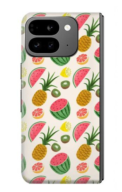 W3883 Motif de fruits Etui Coque Housse et Flip Housse Cuir pour Google Pixel 9 Pro Fold