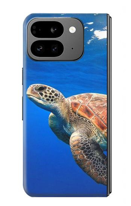 W3898 Tortue de mer Etui Coque Housse et Flip Housse Cuir pour Google Pixel 9 Pro Fold