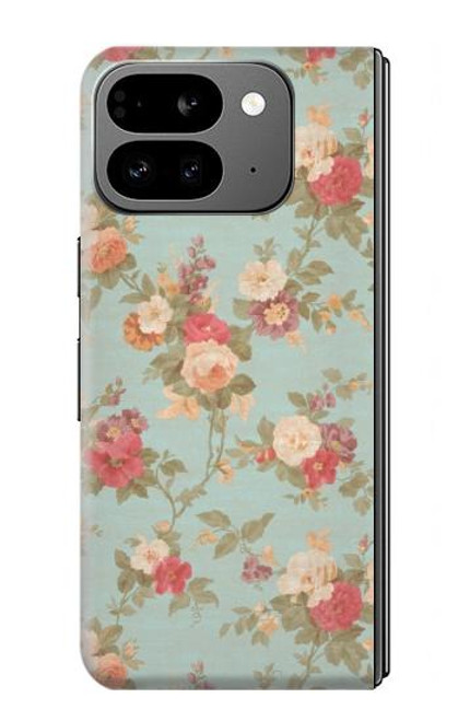 W3910 Rosier millésimé Etui Coque Housse et Flip Housse Cuir pour Google Pixel 9 Pro Fold