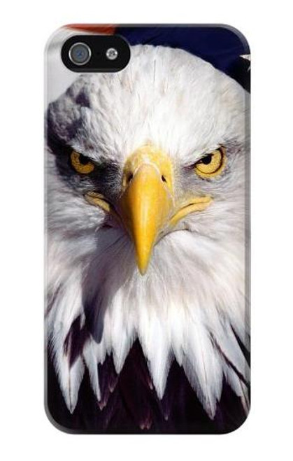 W0854 Aigle américain Etui Coque Housse et Flip Housse Cuir pour iPhone 5 5S SE