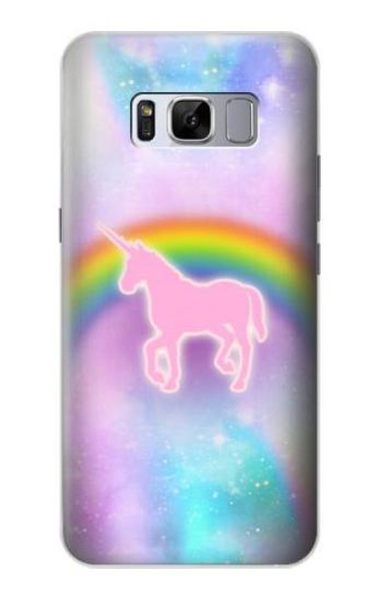 W3070 Arc en ciel pastel ciel Licorne Etui Coque Housse et Flip Housse Cuir pour Samsung Galaxy S8 Plus