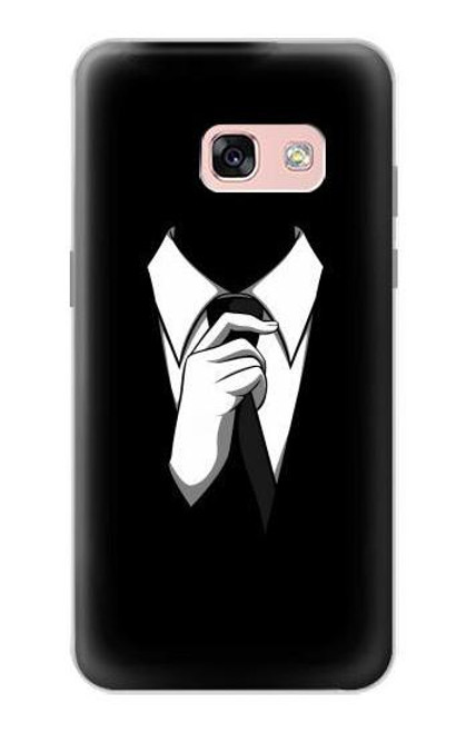 W1591 Anonymous Homme en Costume Noir Etui Coque Housse et Flip Housse Cuir pour Samsung Galaxy A3 (2017)