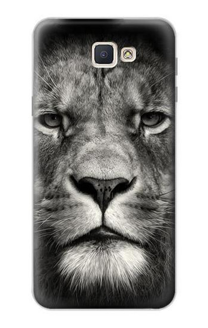 W1352 Lion Visage Etui Coque Housse et Flip Housse Cuir pour Samsung Galaxy J7 Prime