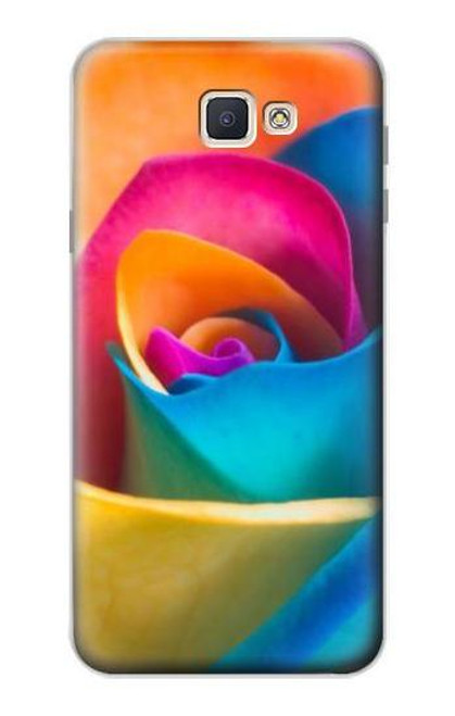 W1671 Arc en ciel coloré Rose Etui Coque Housse et Flip Housse Cuir pour Samsung Galaxy J7 Prime