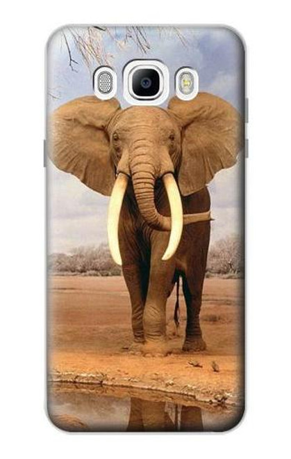 W0310 éléphant d'Afrique Etui Coque Housse et Flip Housse Cuir pour Samsung Galaxy J7 (2016)