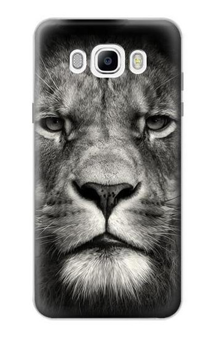 W1352 Lion Visage Etui Coque Housse et Flip Housse Cuir pour Samsung Galaxy J7 (2016)