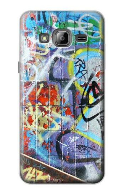 W0588 mur de graffiti Etui Coque Housse et Flip Housse Cuir pour Samsung Galaxy J3 (2016)