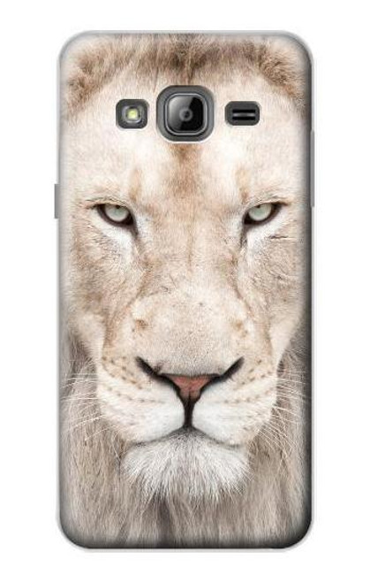 W2399 Lion Visage Etui Coque Housse et Flip Housse Cuir pour Samsung Galaxy J3 (2016)