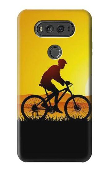 W2385 Vélo Vélo Coucher de soleil Etui Coque Housse et Flip Housse Cuir pour LG V20