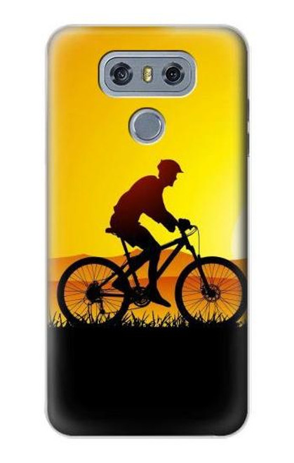 W2385 Vélo Vélo Coucher de soleil Etui Coque Housse et Flip Housse Cuir pour LG G6