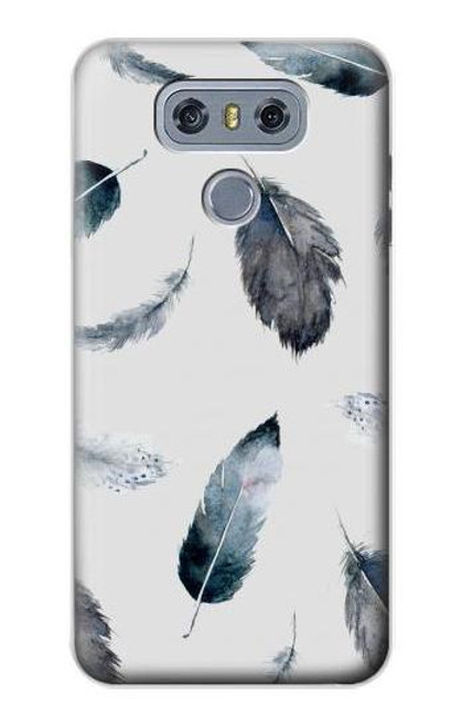 W3085 Motif de peinture Plume Etui Coque Housse et Flip Housse Cuir pour LG G6