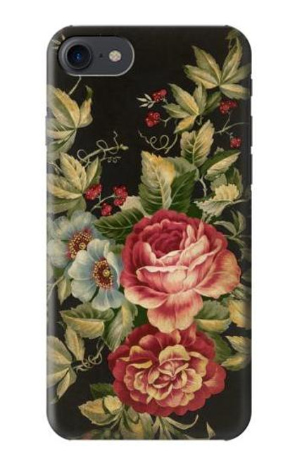 W3013 Roses Antique Millésime Etui Coque Housse et Flip Housse Cuir pour iPhone 7, iPhone 8, iPhone SE (2020) (2022)