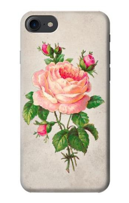 W3079 Rose Rose millésimé Etui Coque Housse et Flip Housse Cuir pour iPhone 7, iPhone 8, iPhone SE (2020) (2022)