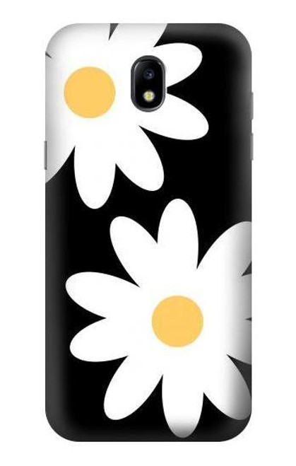 W2315 Fleurs de marguerite blanche Etui Coque Housse et Flip Housse Cuir pour Samsung Galaxy J5 (2017) EU Version