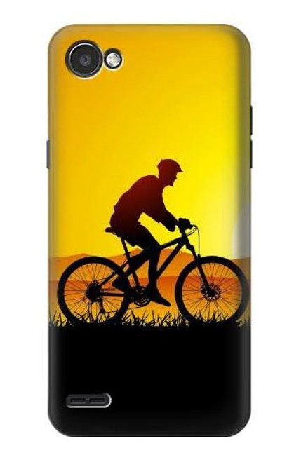 W2385 Vélo Vélo Coucher de soleil Etui Coque Housse et Flip Housse Cuir pour LG Q6