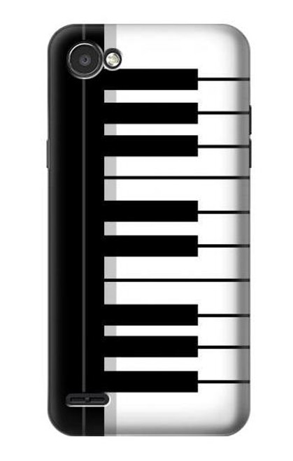 W3078 Noir et blanc Clavier de piano Etui Coque Housse et Flip Housse Cuir pour LG Q6