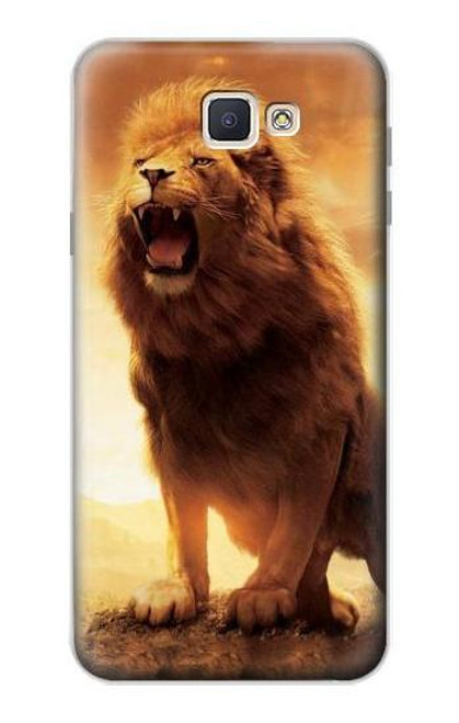 W1957 Lion Etui Coque Housse et Flip Housse Cuir pour Samsung Galaxy J7 Prime (SM-G610F)