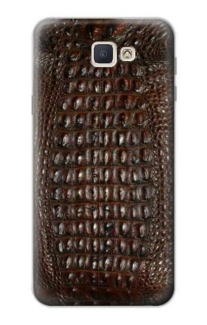 W2850 Imprimé alligator marron Peau graphique Etui Coque Housse et Flip Housse Cuir pour Samsung Galaxy J7 Prime (SM-G610F)