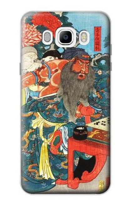 W1826 Utagawa Kuniyoshi Guan Yu Etui Coque Housse et Flip Housse Cuir pour Samsung Galaxy J7 (2016)