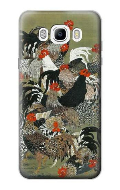 W2699 Ito Jakuchu Coq Etui Coque Housse et Flip Housse Cuir pour Samsung Galaxy J7 (2016)