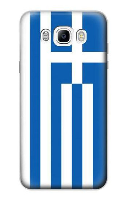 W3102 Drapeau de la Grèce Etui Coque Housse et Flip Housse Cuir pour Samsung Galaxy J7 (2016)