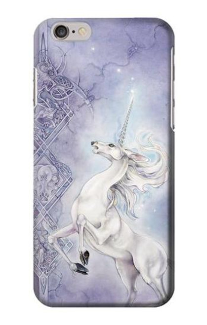 W1134 Cheval Blanc Licorne Etui Coque Housse et Flip Housse Cuir pour iPhone 6 6S