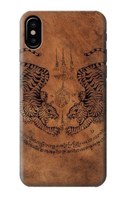 W3209 Sak Yant jumeau Tigre Etui Coque Housse et Flip Housse Cuir pour iPhone 7, iPhone 8, iPhone SE (2020) (2022)