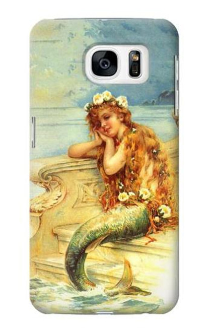 W3184 Peinture Petite Sirène Etui Coque Housse et Flip Housse Cuir pour Samsung Galaxy S7