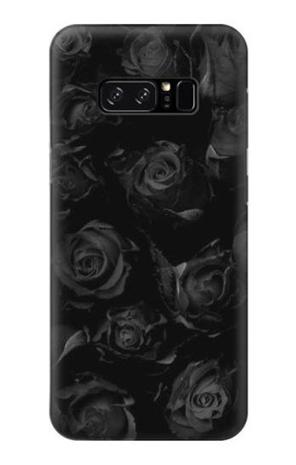 W3153 Noir Roses Etui Coque Housse et Flip Housse Cuir pour Note 8 Samsung Galaxy Note8