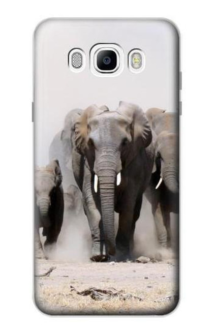 W3142 éléphant d'Afrique Etui Coque Housse et Flip Housse Cuir pour Samsung Galaxy J7 (2016)