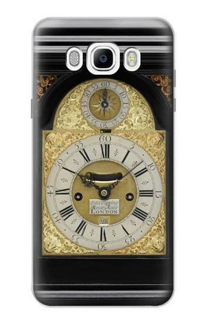 W3144 Support Antique Horloge Etui Coque Housse et Flip Housse Cuir pour Samsung Galaxy J7 (2016)