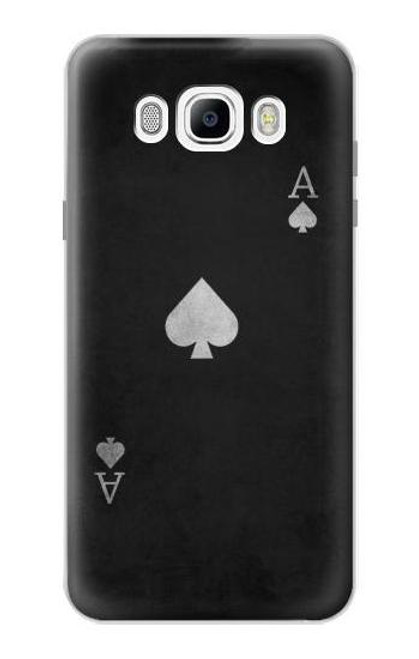 W3152 Noir Ace of Spade Etui Coque Housse et Flip Housse Cuir pour Samsung Galaxy J7 (2016)