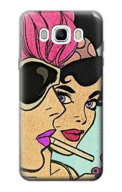 W3171 Filles Pop Art Etui Coque Housse et Flip Housse Cuir pour Samsung Galaxy J7 (2016)