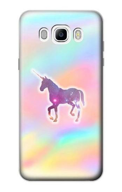 W3203 Arc en ciel Licorne Etui Coque Housse et Flip Housse Cuir pour Samsung Galaxy J7 (2016)