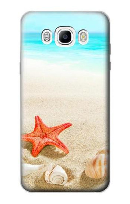 W3212 Coquilles de mer Étoile de mer Plage Etui Coque Housse et Flip Housse Cuir pour Samsung Galaxy J7 (2016)