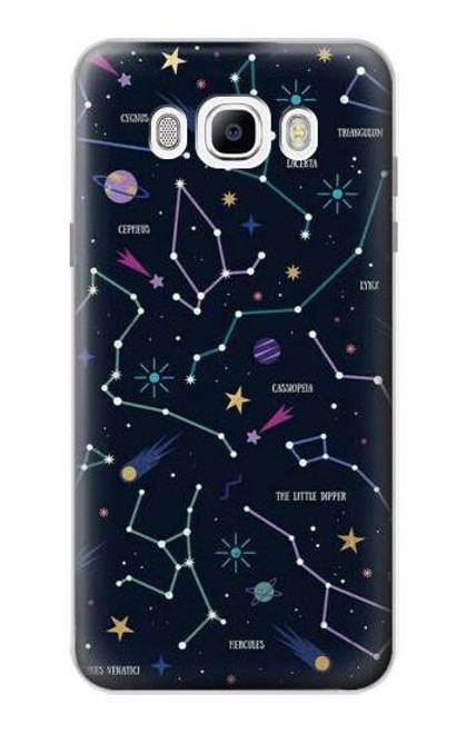 W3220 Carte Zodiaque étoiles Constellations Etui Coque Housse et Flip Housse Cuir pour Samsung Galaxy J7 (2016)