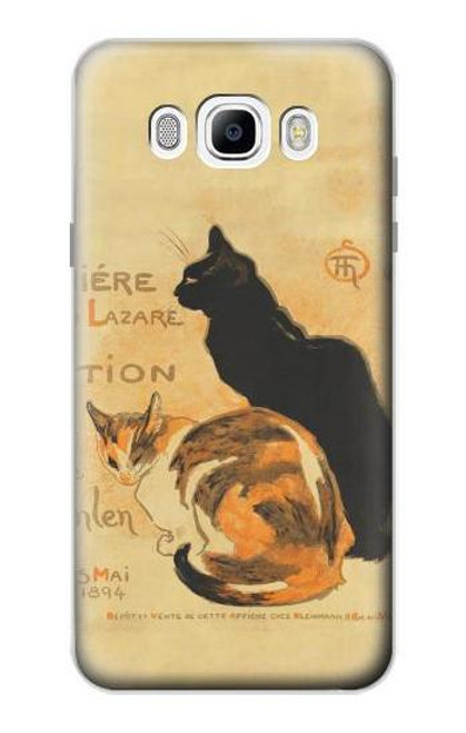 W3229 Affiche de chat millésimé Etui Coque Housse et Flip Housse Cuir pour Samsung Galaxy J7 (2016)