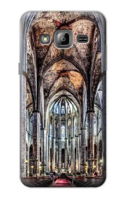 W3210 Santa Maria Del Mar Cathedral Etui Coque Housse et Flip Housse Cuir pour Samsung Galaxy J3 (2016)