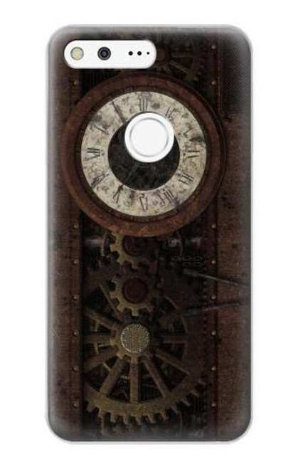 W3221 Gears steampunk Horloge Etui Coque Housse et Flip Housse Cuir pour Google Pixel XL