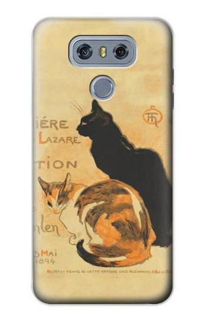 W3229 Affiche de chat millésimé Etui Coque Housse et Flip Housse Cuir pour LG G6