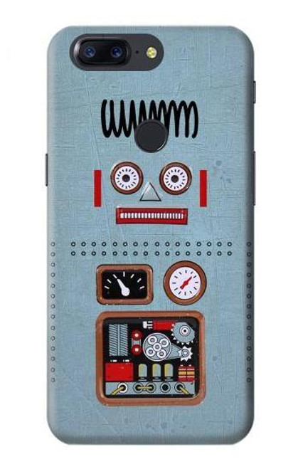 W3040 Retro Robot Jouet Etui Coque Housse et Flip Housse Cuir pour OnePlus 5T