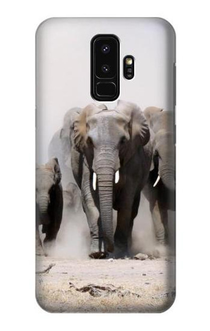 W3142 éléphant d'Afrique Etui Coque Housse et Flip Housse Cuir pour Samsung Galaxy S9 Plus