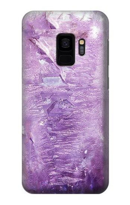 W2690 Cristaux améthyste imprimés graphiques Etui Coque Housse et Flip Housse Cuir pour Samsung Galaxy S9