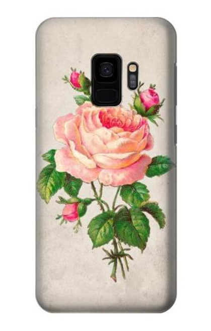 W3079 Rose Rose millésimé Etui Coque Housse et Flip Housse Cuir pour Samsung Galaxy S9