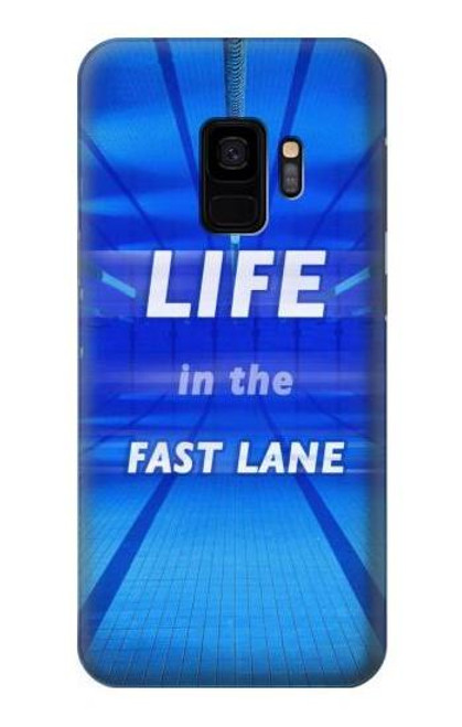 W3136 La vie dans la voie rapide Piscine Etui Coque Housse et Flip Housse Cuir pour Samsung Galaxy S9