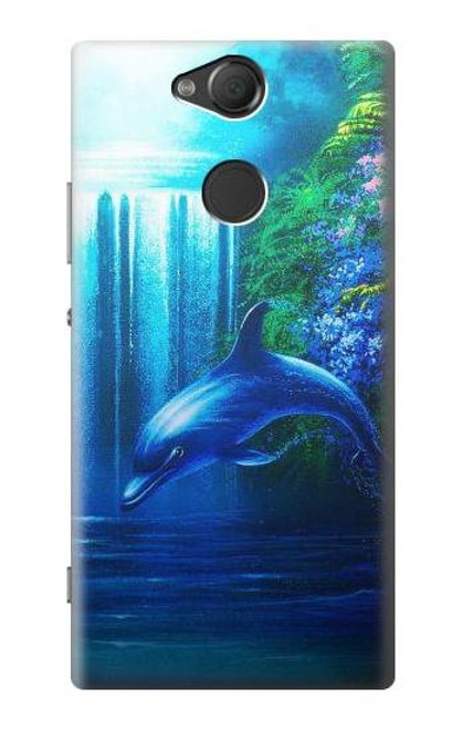 W0385 Dauphin Etui Coque Housse et Flip Housse Cuir pour Sony Xperia XA2