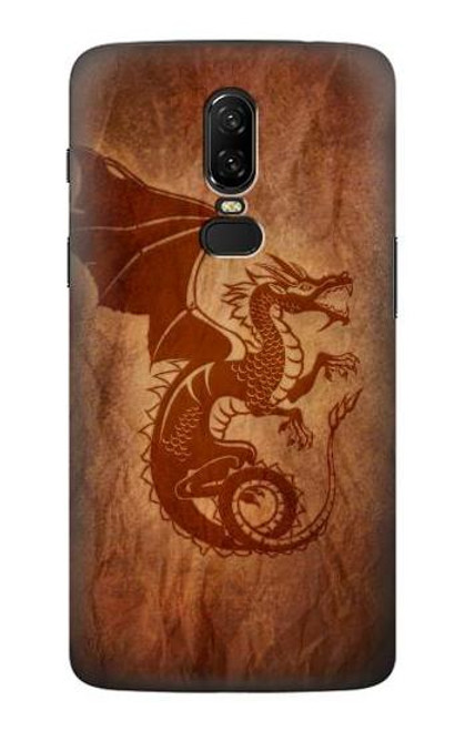 W3086 Rouge dragon Tatouage Etui Coque Housse et Flip Housse Cuir pour OnePlus 6