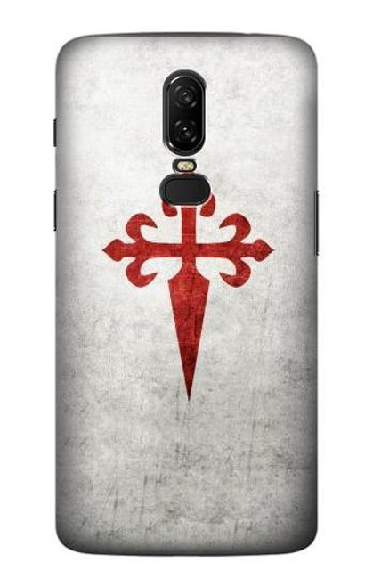 W3200 Ordre de Santiago Croix de Saint-Jacques Etui Coque Housse et Flip Housse Cuir pour OnePlus 6