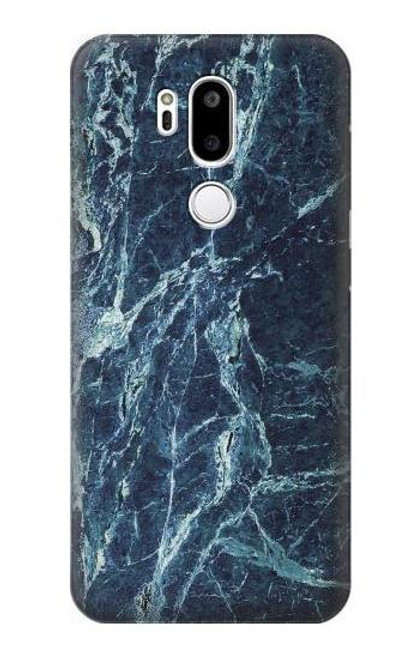 W2799 Lumière Bleu Marbre Pierre Imprimé Graphique Etui Coque Housse et Flip Housse Cuir pour LG G7 ThinQ